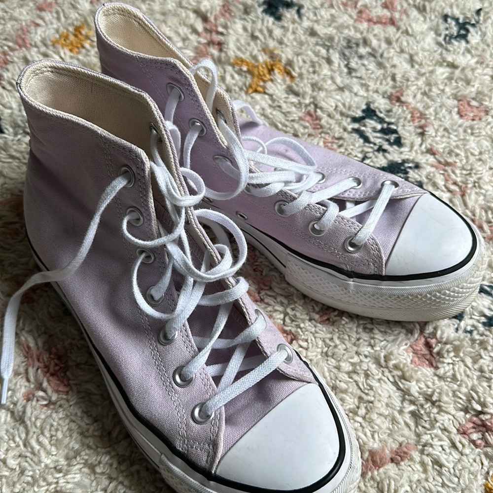 converse platform lavender high tops